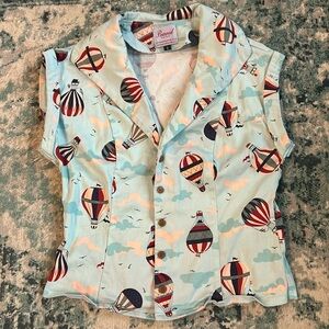 Hot air balloon button blouse